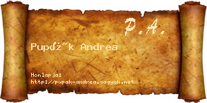 Pupák Andrea névjegykártya