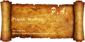Pupák Andrea névjegykártya